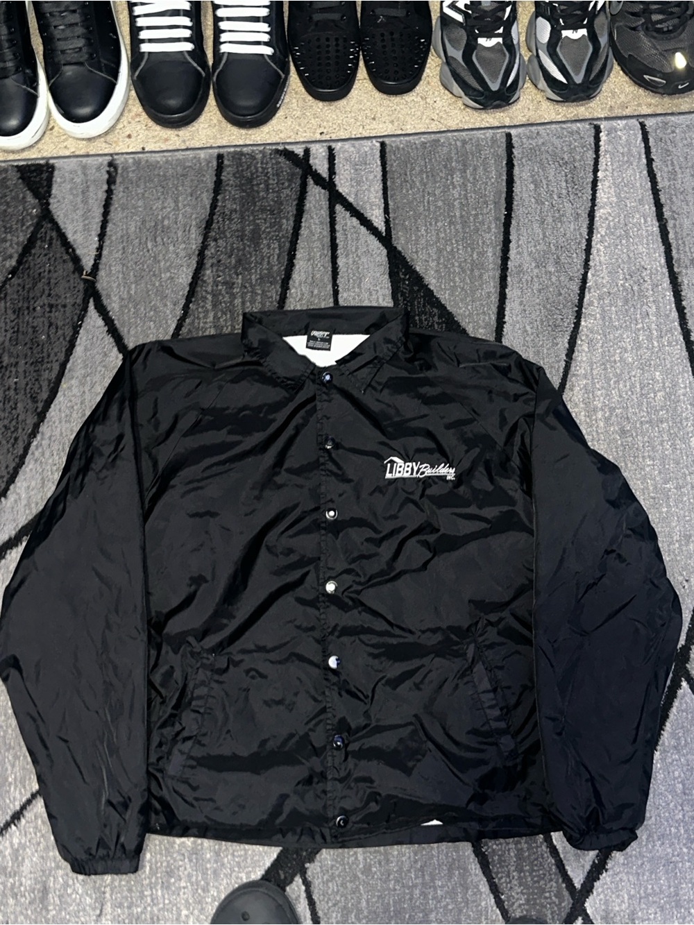 Rawlings Black Windbreaker Jacket with White Logo